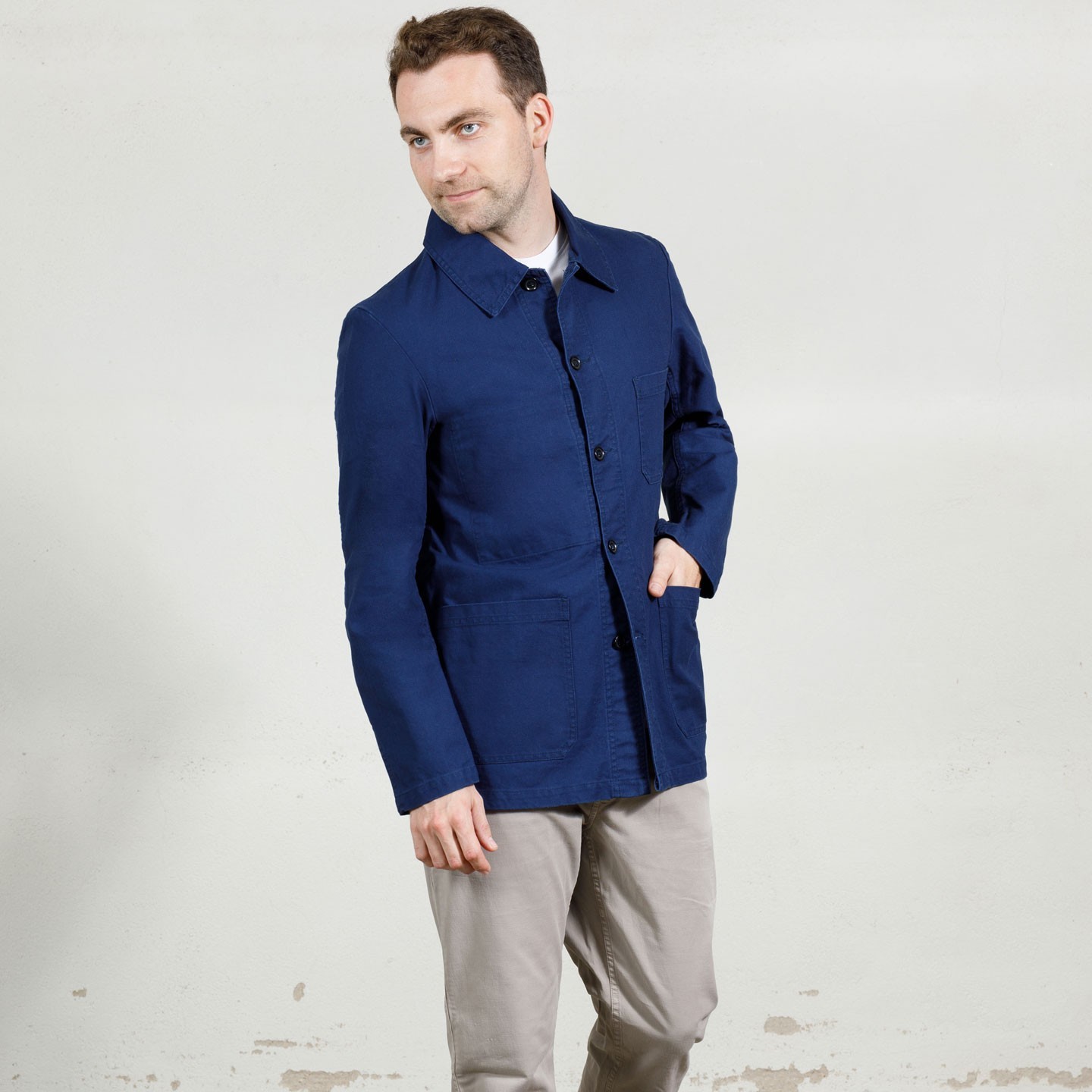 Organic Cotton twill workwear dungaree jacket - VETRA 100% made in