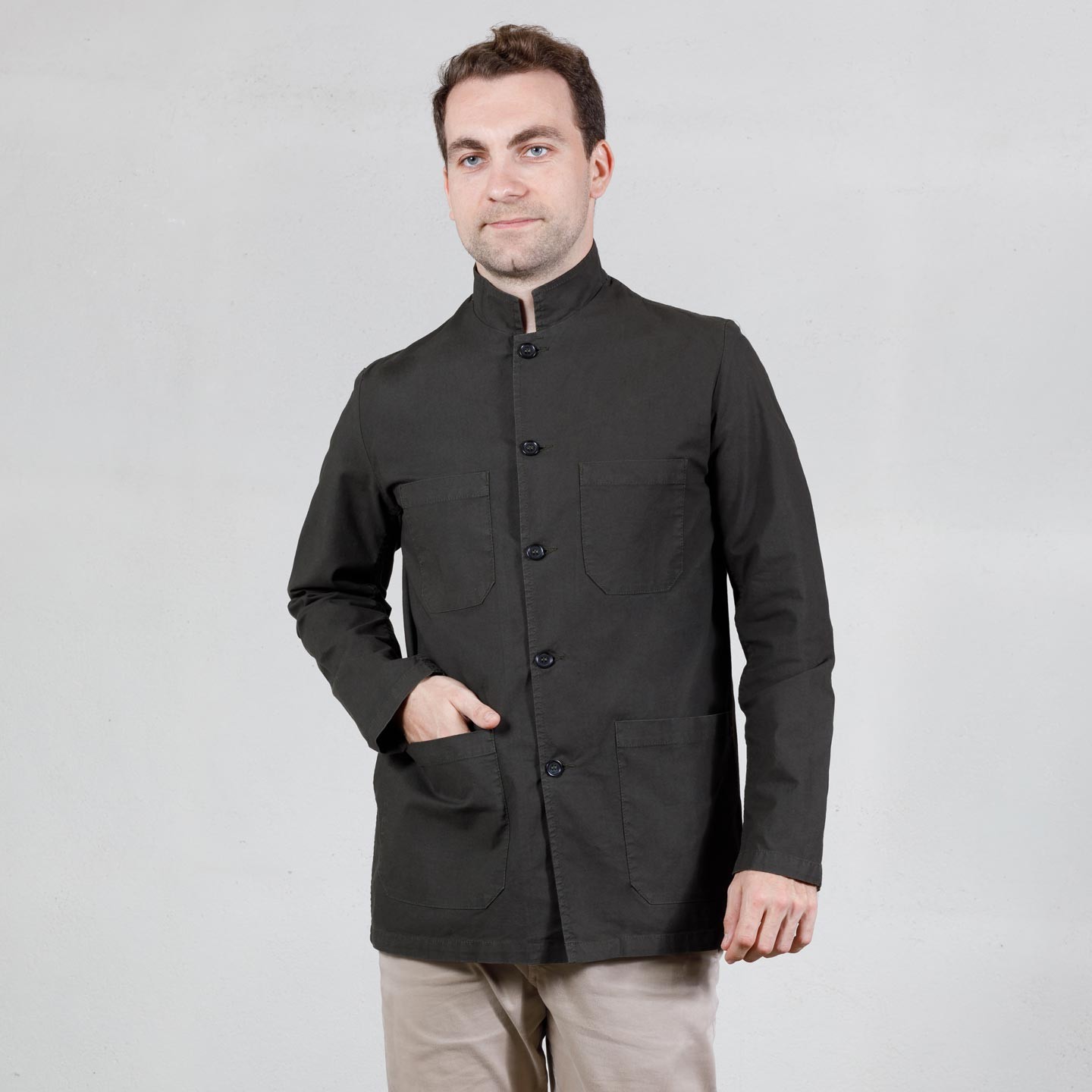 Light cotton fabric Nehru collar workwear jacket - VETRA made in