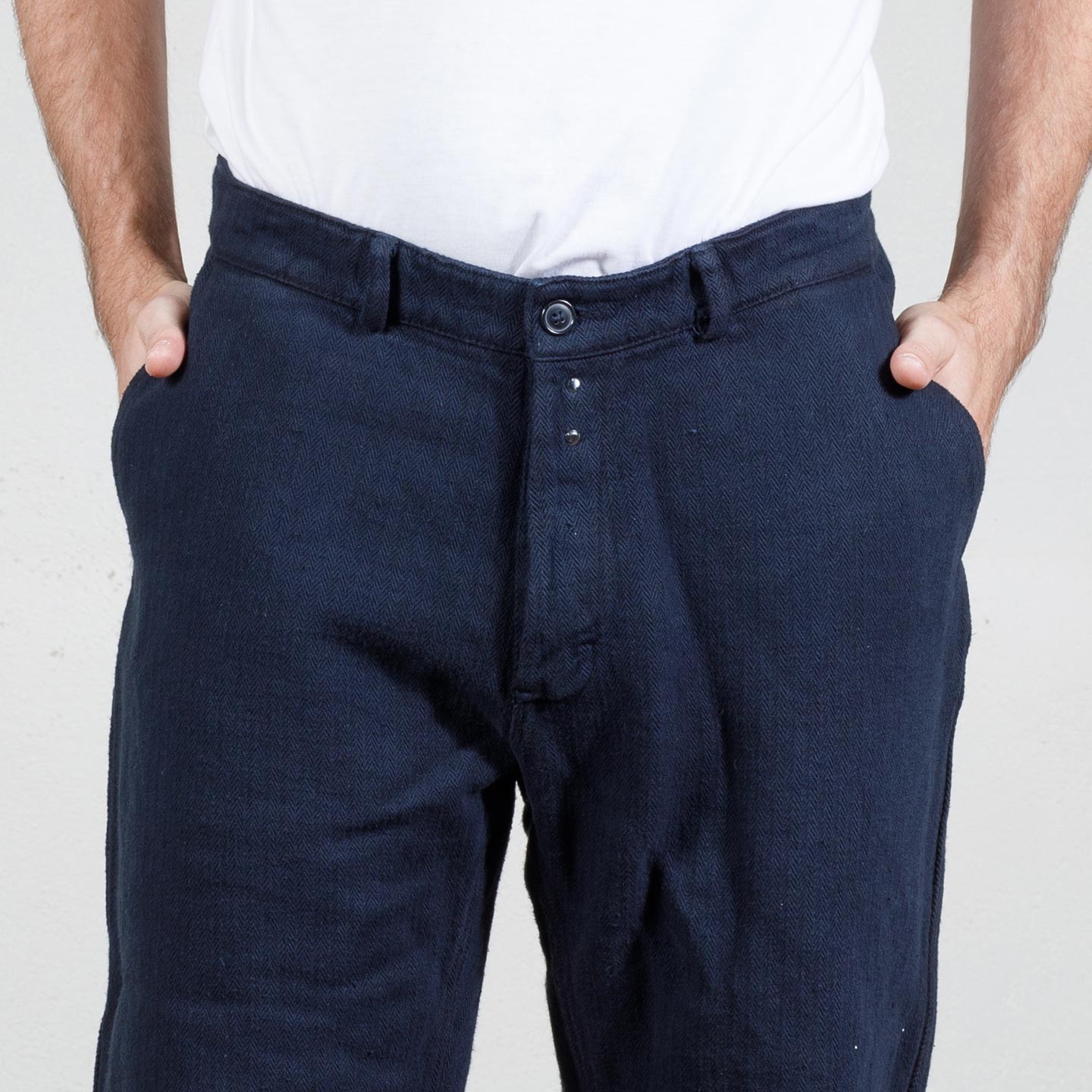 Workwear Herringbone Wide-Legged pants 1A/503L navy